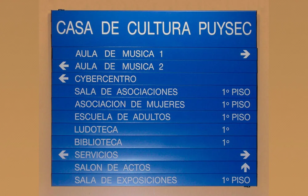 Señalamiento tipo directorio