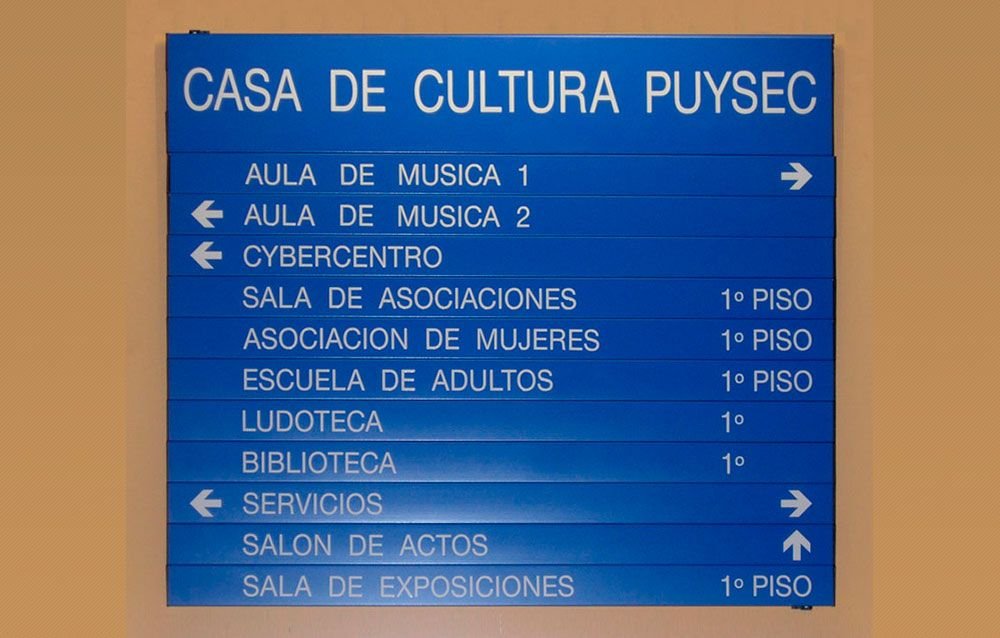 Señalamiento tipo directorio